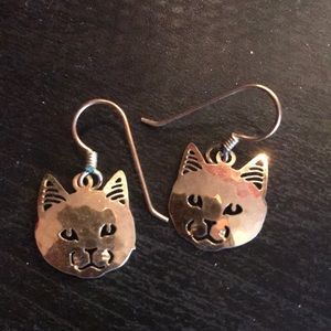 Gold cat earrings!